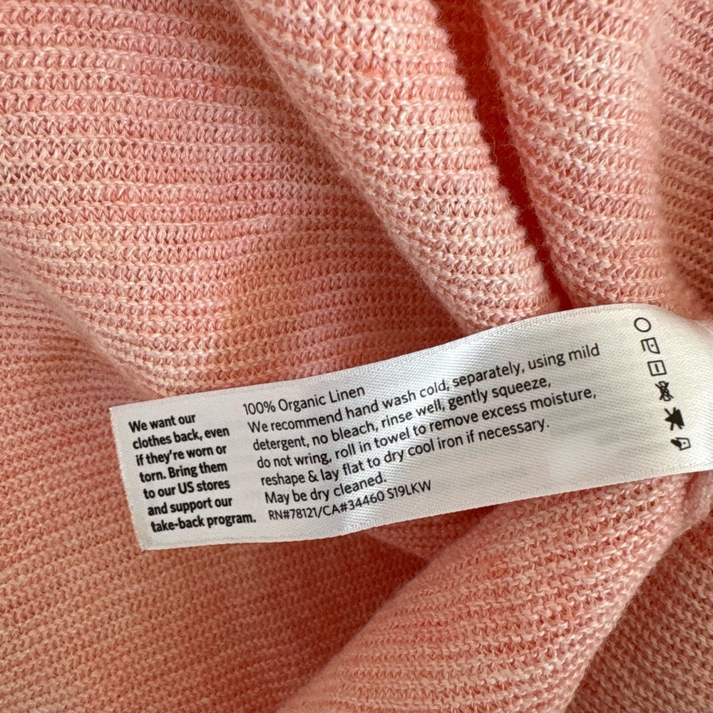 Eileen Fisher Melange Peach Linen Tunic Medium - Picture 4 of 6